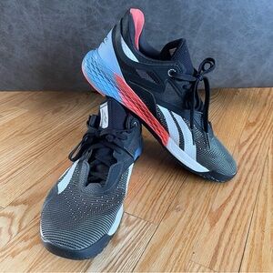 REEBOK Nano X Black and White Training Sneakers, size 12